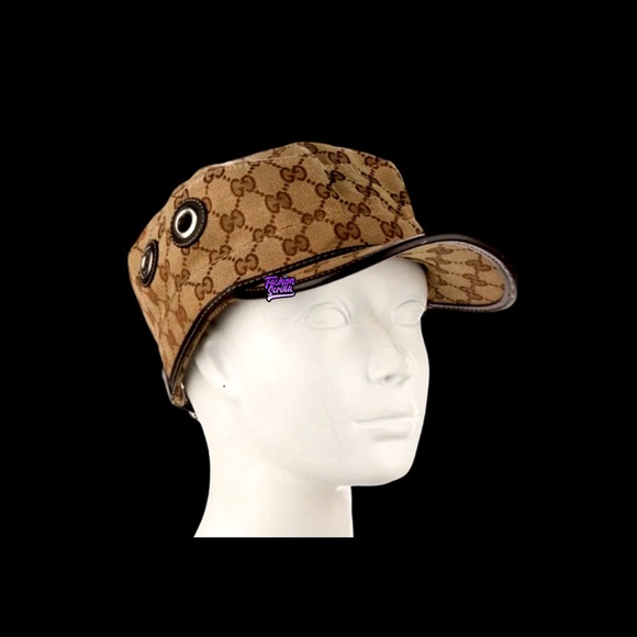 Gucci Tom Ford Vintage Supreme GG Monogram Logo Military Canvas Cap Hat - Picture 7 of 7